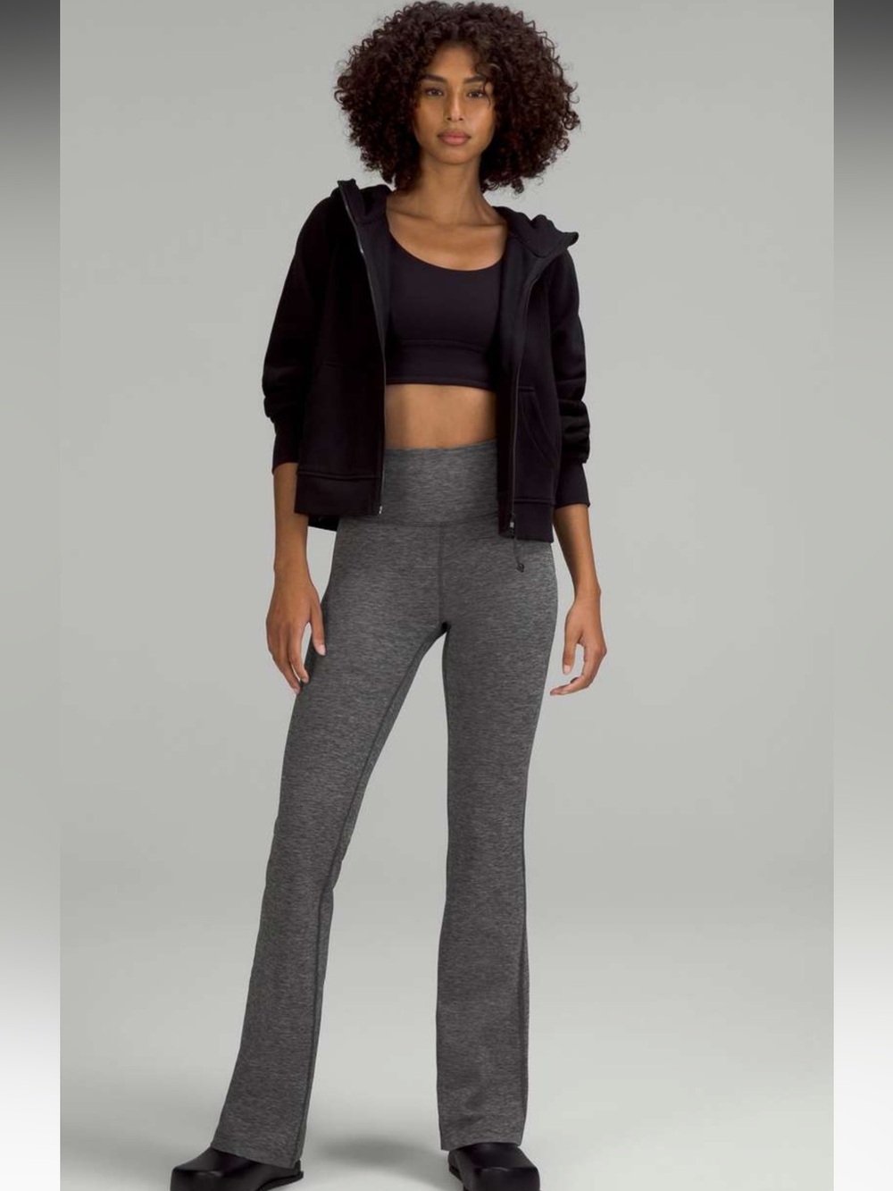 Lululemon Groove Super High Rise Flared Pant 2 Heathered Graphite Grey Nulu